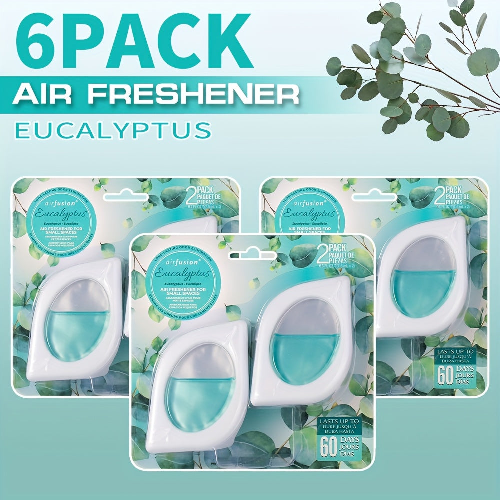 Air Freshener Odor Eliminator for Home Closet Bathroom Pets Small Space 0.25oz Up to 30 Days 6 Scents Eucalyptus Lavender Hawaiian Peach Black Ice Linens Sky 2 6 or 12 Pack