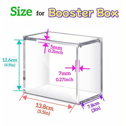 Stackable Acrylic Display Case for ETB & Booster Box – 5mm Thick Clear Magnetic Closure Protective Case for Pokemon Elite Trainer Box, Trading Cards, Collectibles & Sports Memorabilia