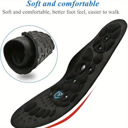 PU Massage Insoles Acupoint Arch Support – Breathable Sports Sole Buffer, Foot Reflex Comfort Insole for Men & Women, 3 Sizes