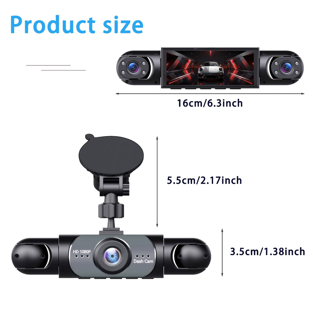 HOEMYER 360° Panoramic 4-Lens Channel 1080P HD Ultimate Safety Car DVR Set, 1080P Front And 720P Full Coverage Front, Rear, Left, And Right, Four-Screen Simultaneous Display, HD Night Vision, WDR, G-Sensor, Loop Recording - Car Accessories/Car Dashb
