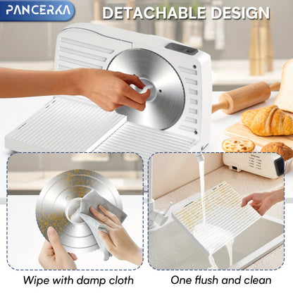 Electric Meat Slicer 0-15mm Adjustable Thickness – Home & Commercial Deli Food Cutter for Meat, Vegetables, Fruits, Bread & Lamb, Stainless Steel Blade, Easy to Clean Kitchen Slicing Machine