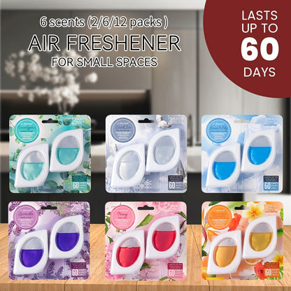 Air Freshener Odor Eliminator for Home Closet Bathroom Pets Small Space 0.25oz Up to 30 Days 6 Scents Eucalyptus Lavender Hawaiian Peach Black Ice Linens Sky 2 6 or 12 Pack