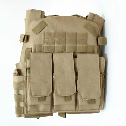 Tactical MOLLE Vest 6094 Adjustable Combat Chest Rig with Multi-Pocket System for Outdoor Hunting Training Airsoft CS Wargame Hiking Camping
