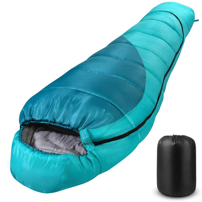 Mummy Sleeping Bag 15°F & 32°F - 3-4 Season Cold Weather Sleeping Bag for Adults, Ripstop Polyester Lining, Anti-Snag Zipper, Warm Washable Camping Sleeping Bag for Hiking, Backpacking & Outdoor