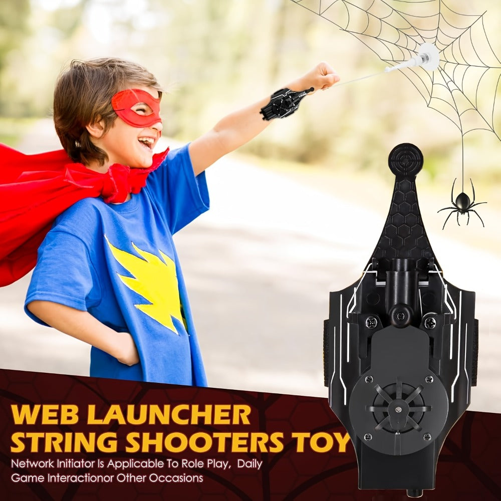 Spider Web Shooter Wrist Toy for Kids - 8ft Realistic Web Launcher with Suction Cup, String Gloves & Launcher, Superhero Role Play Cosplay Toy, Birthday Gift for Boys