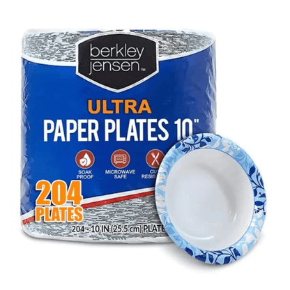 Paper Plates 10 Inch Heavy Duty Botanical Leaf Design Soak Proof Microwave Safe Disposable Dinner Plates for Party BBQ Holiday Everyday Use 50 100 204 Count