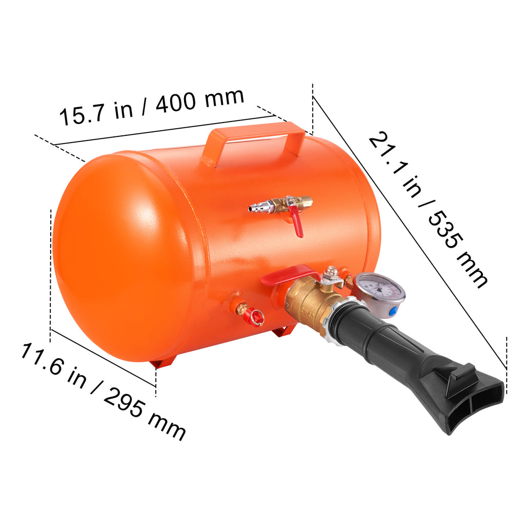 VEVOR Tire Bead Seater, 5 Gal/19L Air Tire Bead Blaster with Pressure Gauge & Handle, 145 PSI Seating Tool Inflator Tank, 85-116 PSI Operating Pressure for Car Truck ATV