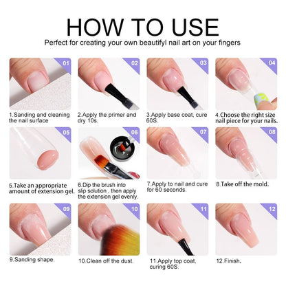 Gel Nail Polish Kit with UV Lamp & Electric Nail Drill - 12 Colors Gel Polish Set, Poly Extension Gel, Top & Base Coat, Glitter Nail Art Complete Starter Set for Home Salon, Beginner Gift