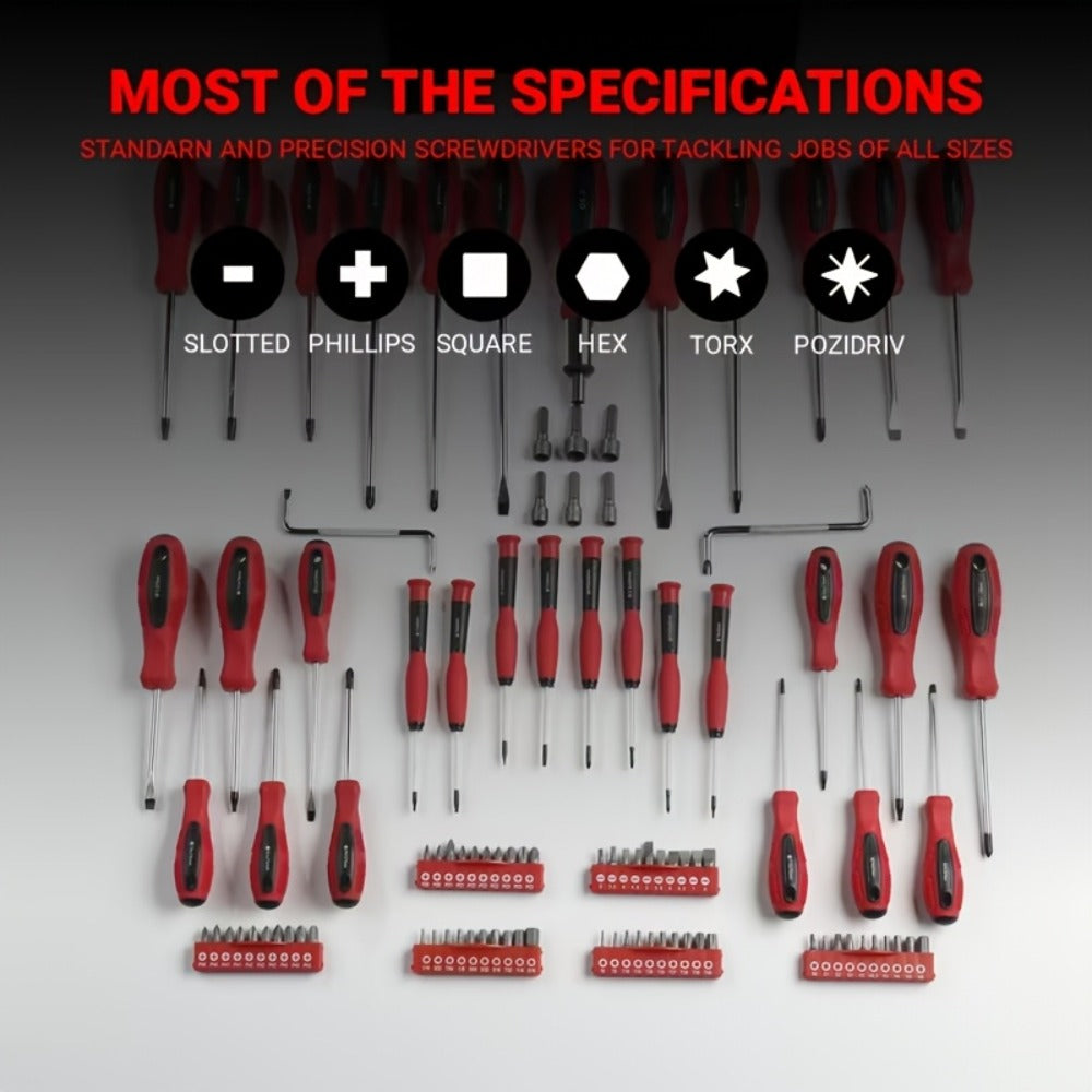 Precision Screwdriver Set Magnetic Insulated - 10/100/126/132 Piece Hex Bit Kit for Electronics Phone Auto Repair DIY with Organized Storage Case