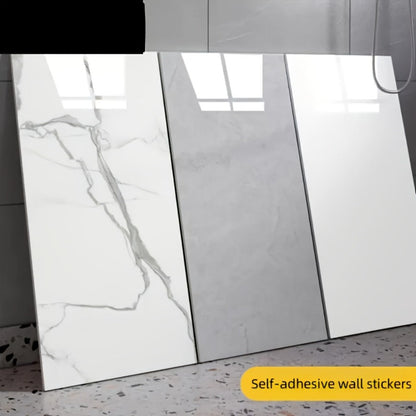 Marble Pattern Wall Stickers Vinyl Decals Oversized Glam Style Self Adhesive High Gloss Removable Wallpaper for Kitchen Bathroom Living Room Office Home Decor 20 40 Pieces Multiple Colors