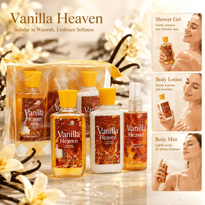 Bath Body Care Gift Set Shower Gel Body Lotion Body Mist Aloe Vera Vitamin E Glycerin Deep Moisturizing Fragrance Set for Women Cherry Blossom Lavender Vanilla Coconut All Skin Types