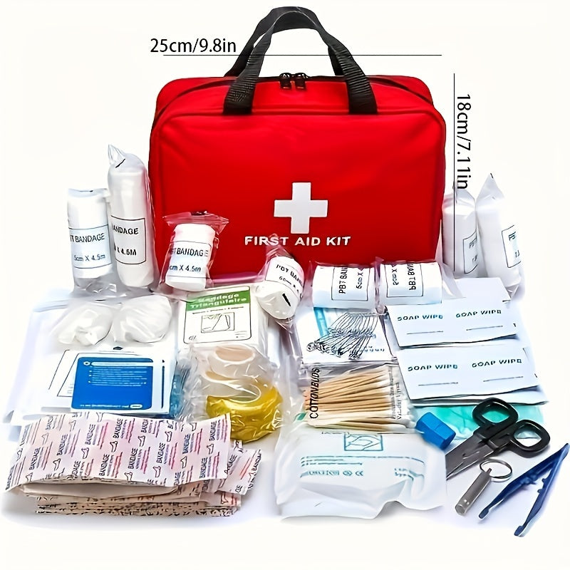 184-Piece First Aid Kit – Portable Multi-Purpose Emergency Medical Kit for Outdoor Adventures, Hunting, Hiking, Camping, Home & Car