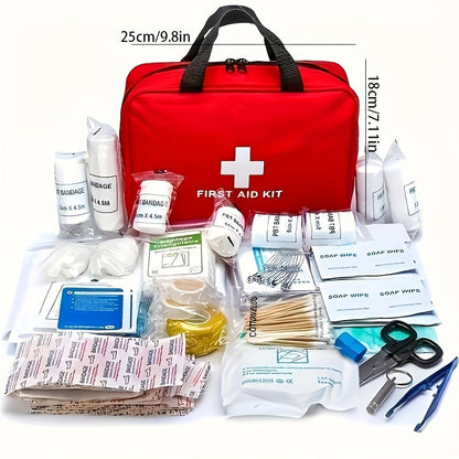 184-Piece First Aid Kit – Portable Multi-Purpose Emergency Medical Kit for Outdoor Adventures, Hunting, Hiking, Camping, Home & Car