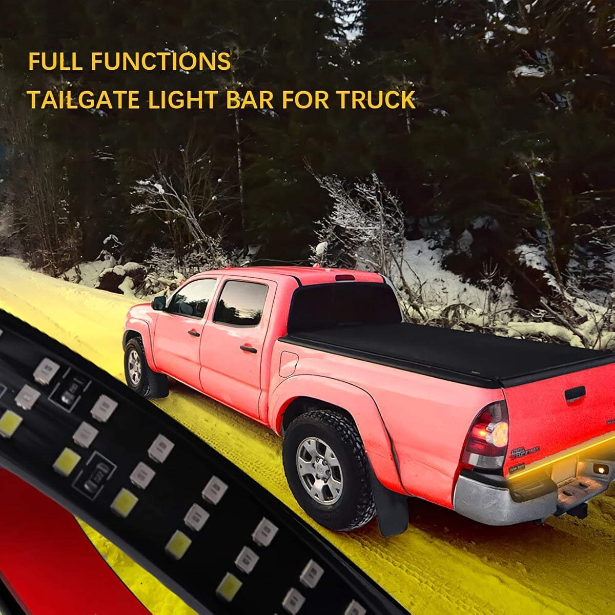 60-Inch LED Tailgate Light Bar for Pickup Trucks - 504-LED 3-Row Brake & Turn Signal Light, Easy Plug & Play Installation for Safer Night Driving & Weekend Adventures