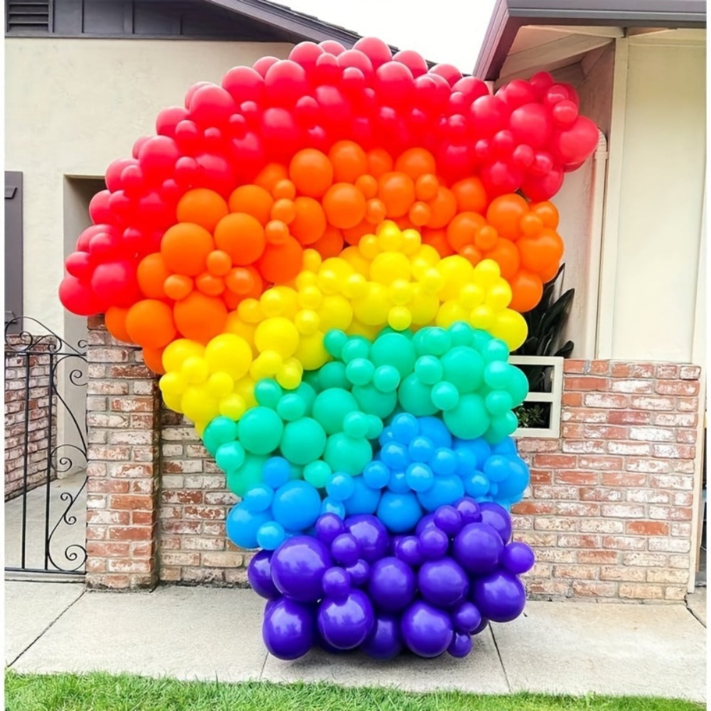 Balloon Arch Kit 422 Pcs Rainbow Matte Latex Balloons in 4 Sizes 5" 10" 12" 18" – DIY Balloon Garland for Birthday Baby Shower Wedding Bridal Shower Graduation & Holiday Party Decorations