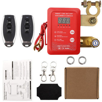 Remote Battery Disconnect Switch 240A 12V/24V – Wireless Kill Switch with Digital Display & Auto Power Shut-Off for Car, Truck, Boat – Magnetic Latching, 500A Instantaneous, Anti-False Contact