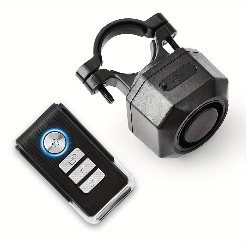 Bike Alarm Anti-Theft 110dB – USB Rechargeable Bicycle Alarm with Wireless Remote, Vibration Motion Sensor & 3 Volume Levels for Bicycle, Motorcycle, Scooter, Trailer & Car Security