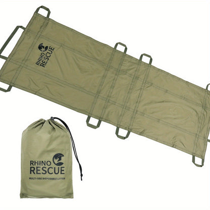 Emergency Stretcher Disposable 661LB Capacity – Portable Water-Resistant Rescue Litter with 10 Handles | 230T Nylon PA Stretcher for Mass Casualty, Disaster Response & IFAK Tactical Gear | 186×68cm