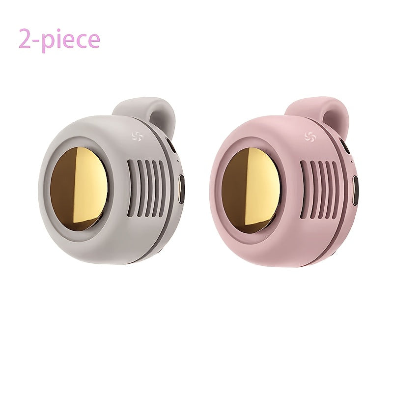Clip-On Bladeless Neck Fan 360° Surround Wind | Rechargeable Hands-Free Mini Fan for Shirt & Waist, Portable Personal Cooling for Outdoor, Travel & Sports – Digital Display Option, Pink, Green & White, 1pc & 2pcs