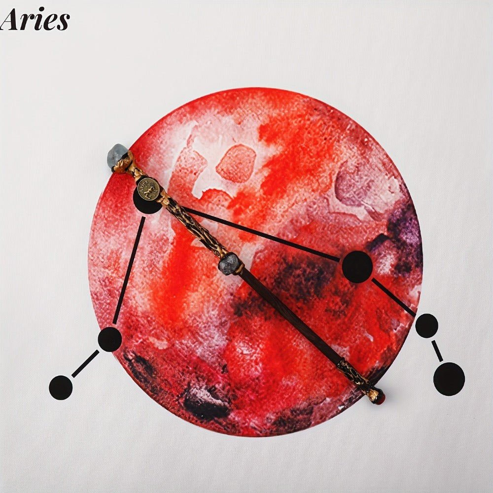 Zodiac Crystal Magic Wand with Gift Box – Handmade Astrology Wand All 12 Signs Aries Taurus Gemini Cancer Leo Virgo Libra Scorpio Sagittarius Capricorn Aquarius Pisces Cosplay Party Decor Birthday Gift
