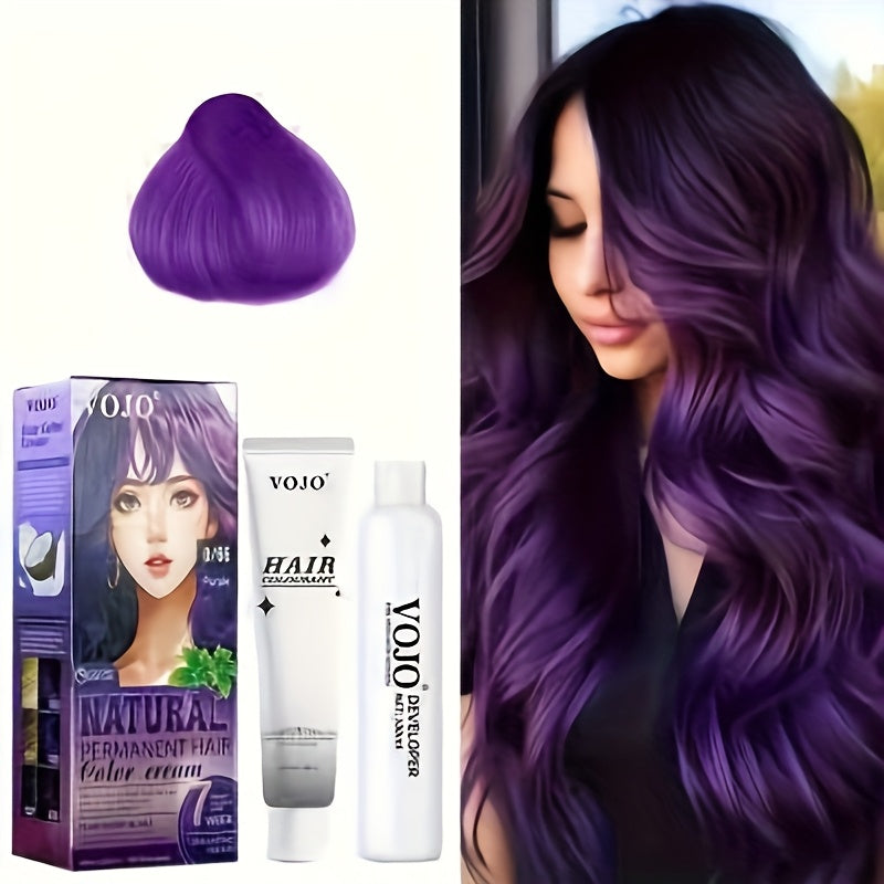 Permanent Hair Dye Kit 12 Vibrant Colors with Developer & Applicator Tools Bleach Blonde Ash Grey Ocean Blue Brown Purple Pink Red Golden Black Long-Lasting DIY At-Home Hair Color Cream Set Women