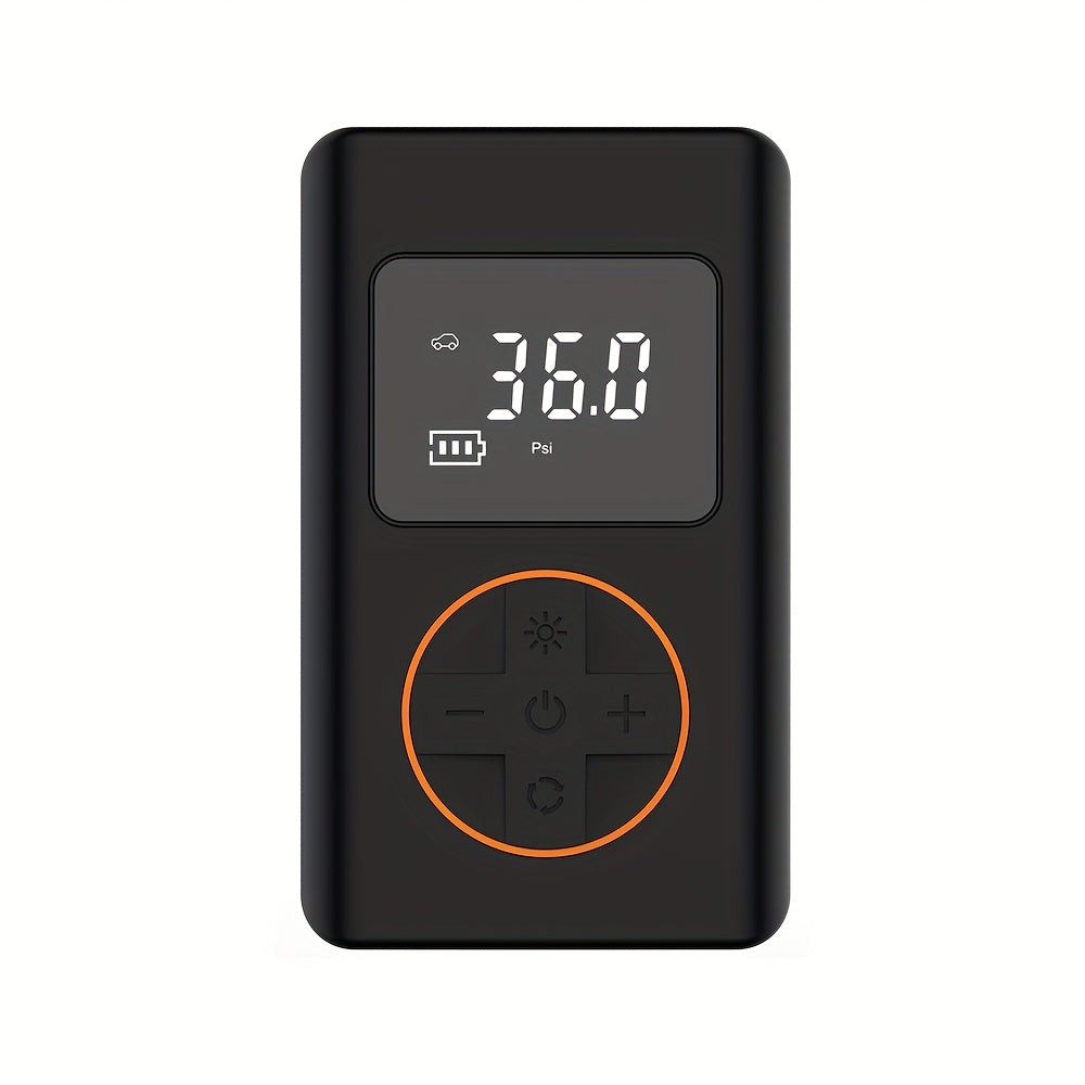 Portable Air Compressor for Tire Inflation Featuring an Automatic Shut-Off, Capable of 150PSI. This Car Tire Pump Comes with a Digital Pressure Gauge And LED Light, Powered by a Rechargeable Lithium Battery, And Is Ideal for Car Tires, Motorcycles