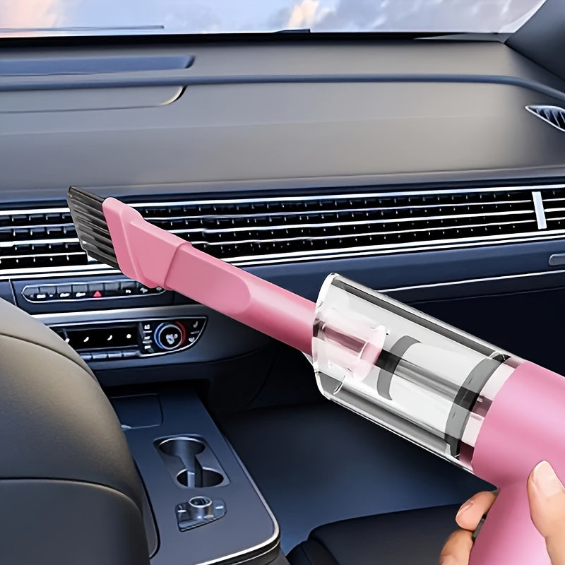 12V Compact Handheld Car Vacuum - Powerful, Wired for Easy Dust & Pet Hair Removal - Includes Accessories Kit - Silent Operation
