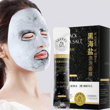 Black Sea Salt Bubble Mask with Nicotinamide, Moisturizing Foam Mud Mask Alcohol-Free for All Skin Types, Unisex Deep Cleansing Pore Purifying Face Mask – Individual Portable Packs for Travel (12/24/36 Pack)
