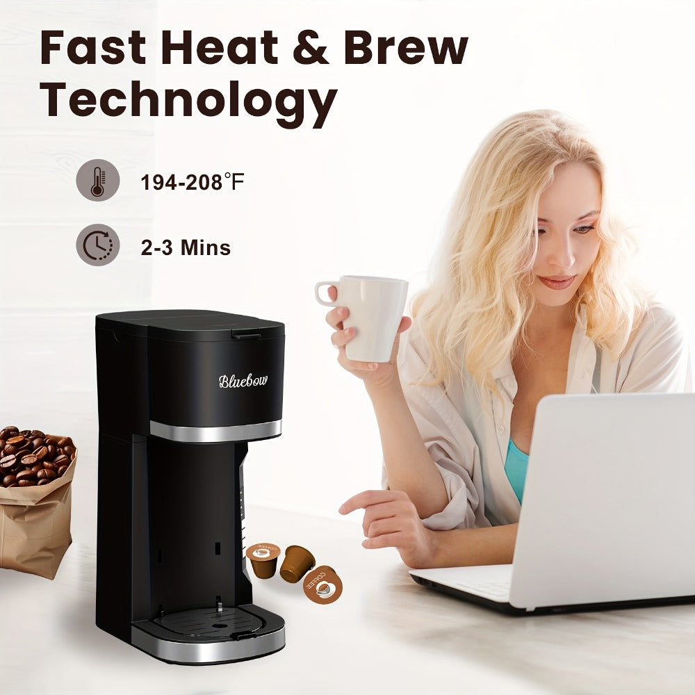 Single Serve Coffee Maker 3-in-1 – Hot & Iced Coffee Machine Compatible with K-Cup Pods, Ground Coffee & Tea, 6-12 oz Brew Sizes, Iced Tea Maker, Compact Countertop Brewer – Black (CM6080/CM6070)