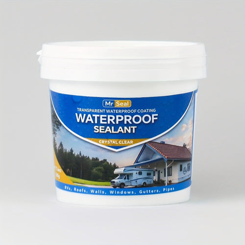 Clear Waterproof Sealant for RV Roof – Transparent Leak Repair Glue for Pipes, Gutters, Walls & Multi-Surface | Fast-Dry Water-Based Crack Filler | 500g