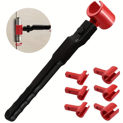 Door Hinge Adjustment Tool Kit 6-in-1 - Heavy Duty Steel Hinge Bender Wrench Set for Precise Door Gap Adjustment, Residential & Commercial Use, One-Piece Construction