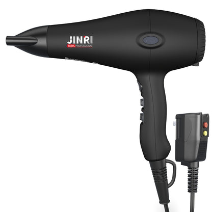 1875W Professional Hair Dryer with Diffuser & Concentrator — Ionic Technology, Salon-Quality Blowout for Curly Hair, Adjustable Cord, US Plug, Black