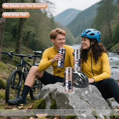 Insulated Water Bottle 1000ml 316 Stainless Steel – Double Wall Vacuum Flask with Leak-Proof Lid, Wide Mouth, Keeps Drinks Hot & Cold All Day for Camping, Hiking & Travel