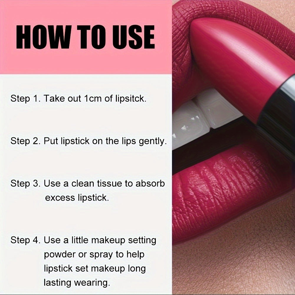 Berry Red Velvet Matte Lipstick Set 6 Colors Waterproof Long-Lasting Smudge-Proof – Non-Fading 12H Wear Velvety Lip Color for All Skin Types Daily Wear Special Events Holiday Gift Women