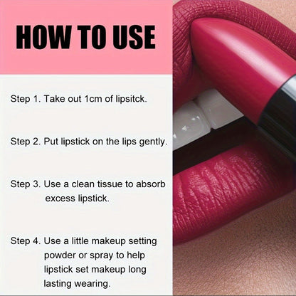 Berry Red Velvet Matte Lipstick Set 6 Colors Waterproof Long-Lasting Smudge-Proof – Non-Fading 12H Wear Velvety Lip Color for All Skin Types Daily Wear Special Events Holiday Gift Women