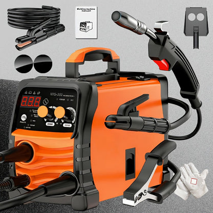 MIG Welder 3-in-1 Welding Machine 110V 105A Gasless MIG Stick ARC Portable Welder Kit with Rubber Case – Complete Starter Set with Welding Wire Rods Mask Gloves for Beginners Home Industrial Repair