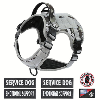 Dog Tactical Harness No-Pull Chest Vest with Handle – Adjustable Military Style Pet Harness for Small Medium Large Dogs