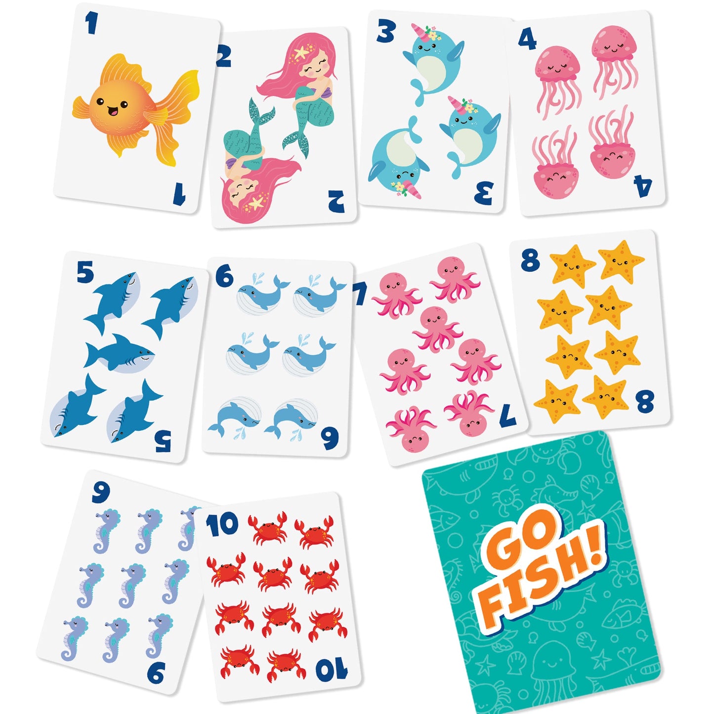 Kids Card Games Set – Go Fish, Old Maid, Memory Match & Crazy Eights Playing Cards for Boys Girls Ages 4+, 2 or 3 Deck Bundle, Family Game Night, Birthday Christmas Gift