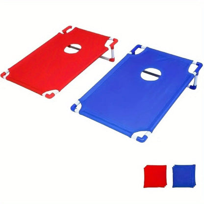Portable Cornhole Bean Bag Toss Game Foldable Board 12 Bean Bags Storage Bag Outdoor Backyard Camping Party Game Kids Adults Family Birthday Holiday Gift Red Blue