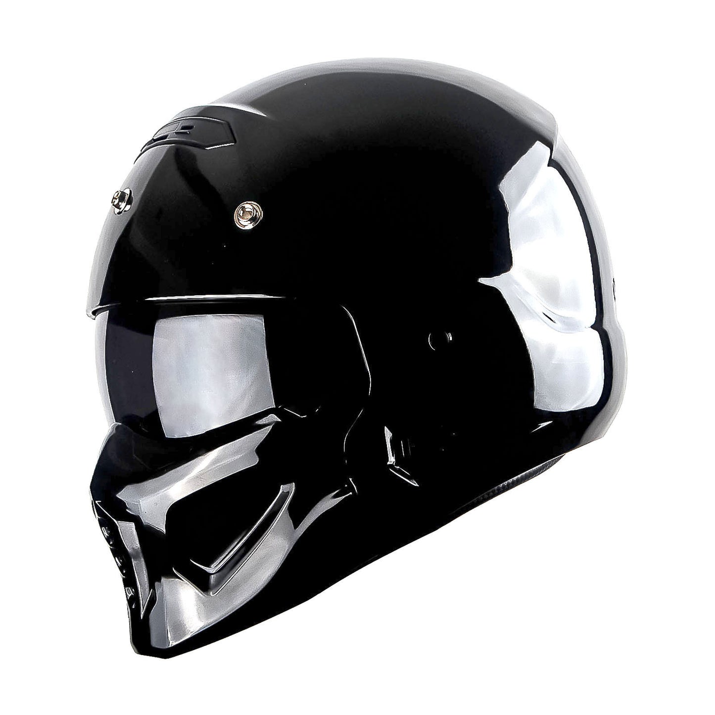Convertible Motorcycle Helmet Full Face & Open Face 2-in-1 – Detachable Visor, Face Mask & Smoked Shield, Aerodynamic Thermoplastic Shell, Classic Style, Adult S/M/L/XL