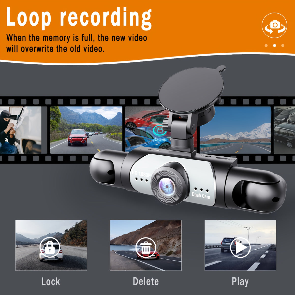 HOEMYER 360° Panoramic 4-Lens Channel 1080P HD Ultimate Safety Car DVR Set, 1080P Front And 720P Full Coverage Front, Rear, Left, And Right, Four-Screen Simultaneous Display, HD Night Vision, WDR, G-Sensor, Loop Recording - Car Accessories/Car Dashb