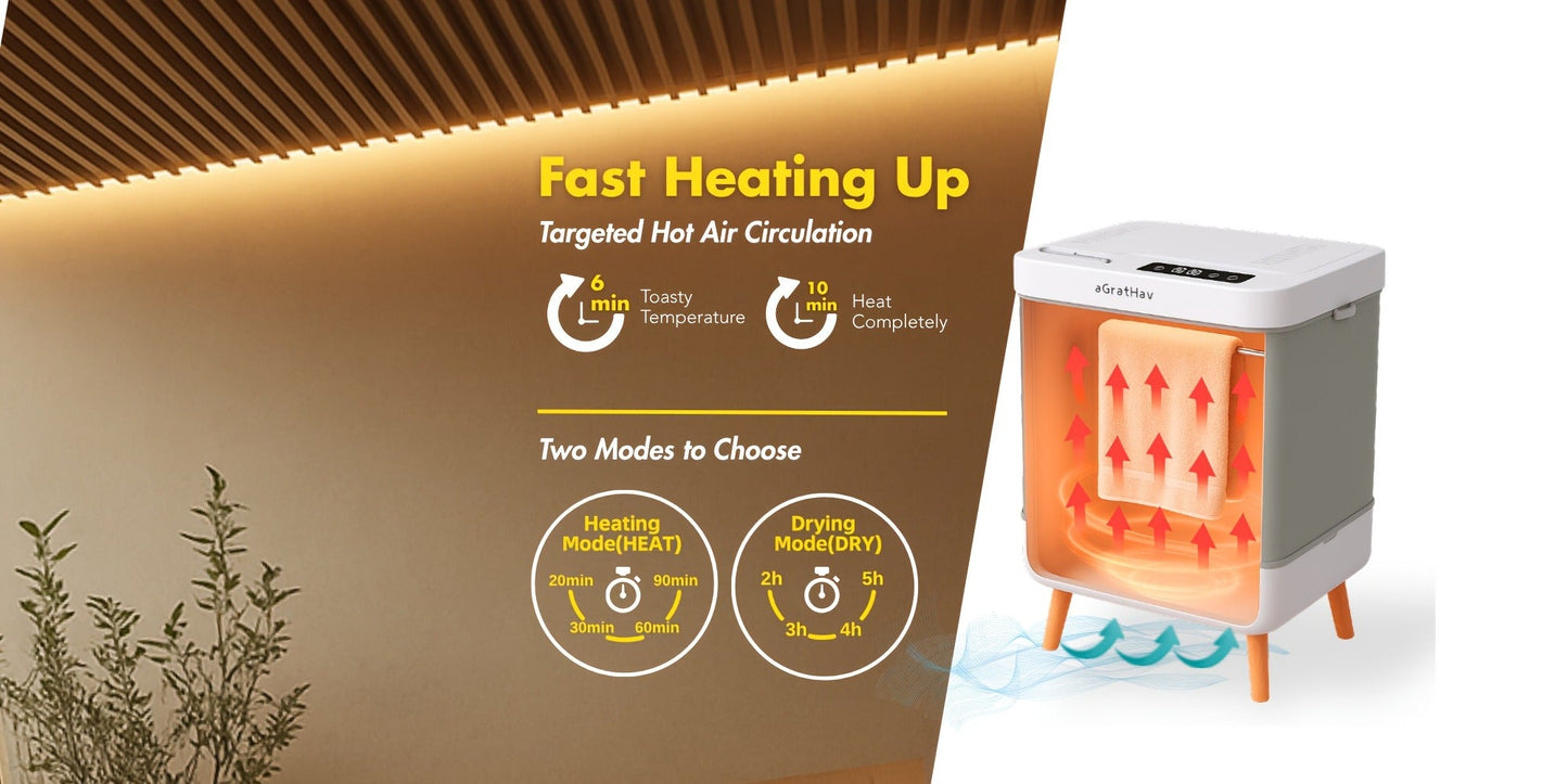 Electric Towel Warmer 35L Large Capacity Foldable Blanket Warmer with Timer & Drying Mode – Fast Heating Towel Bucket for Bathroom, Spa & Salon, Includes 6 Tablets, White