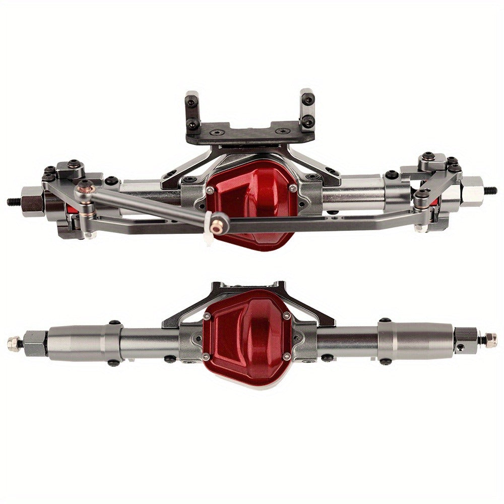 SCX10 Metal Axle Upgrade Kit CNC Aluminum Alloy Front & Rear Straight Axles – Compatible with Axial SCX10 90046 90047 1/10 RC Crawler Climbing Car 45# Steel Drive Shaft RC Hobbyist Upgrade