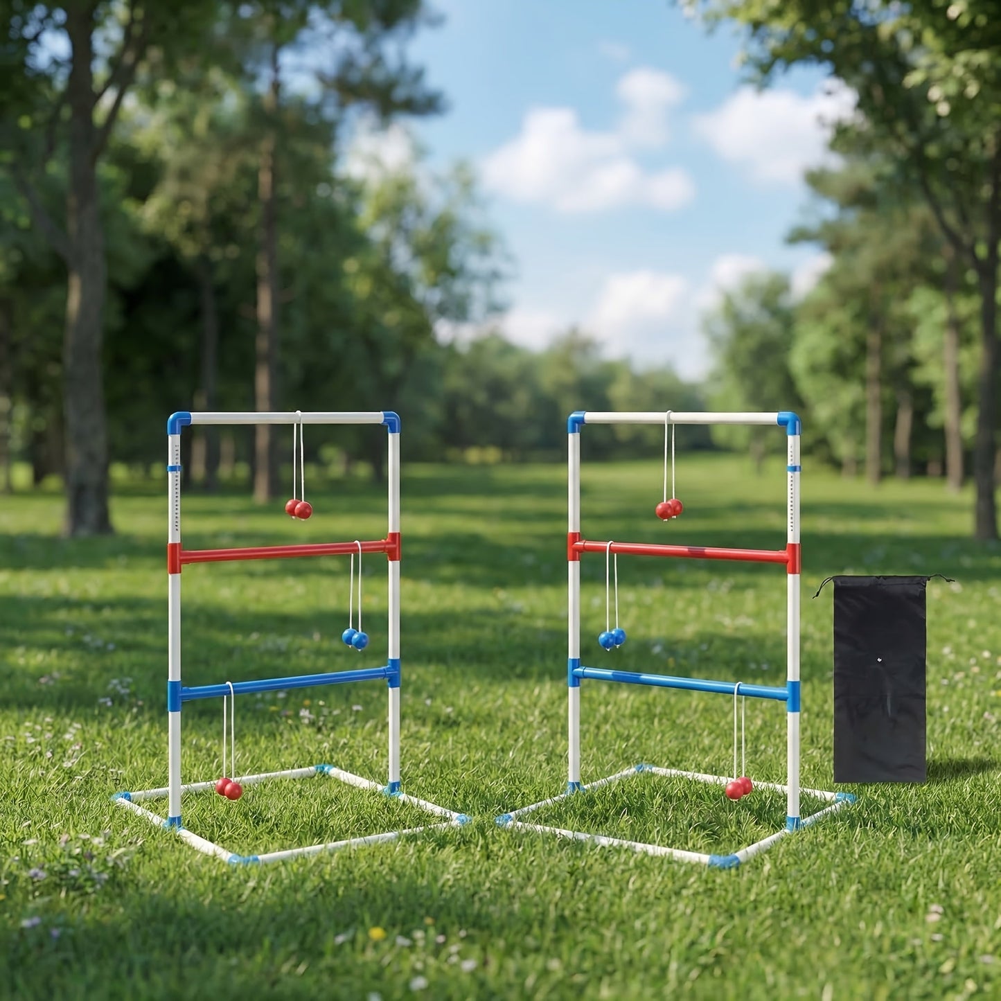 Ladder Toss Game Set – 6 Bola Ladderball Outdoor Lawn Game with Storage Bag & Score Trackers for Beach Tailgate Backyard