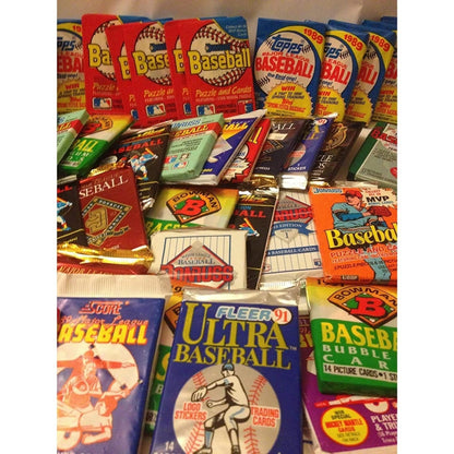 Vintage MLB Baseball Card Packs Lot 1980s 90s Unopened Unsearched 60 Cards 4-5 Packs Look for Hall of Famers Stars and Rookies Golden Era Baseball Card Collection Gift for New Collectors