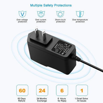 Universal 5V 2A Power Adapter 9-in-1 with 8 Tips - AC/DC 10W Power Supply Type-C Micro-USB Barrel Connectors for Router CCTV LED Strip TV Box