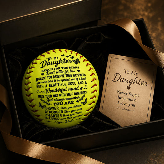 Personalized Softball Gift for Daughter – "To My Daughter" Inspirational Message Ball, International Standard Fastpitch Softball for Birthday, Graduation, Christmas & Special Occasions