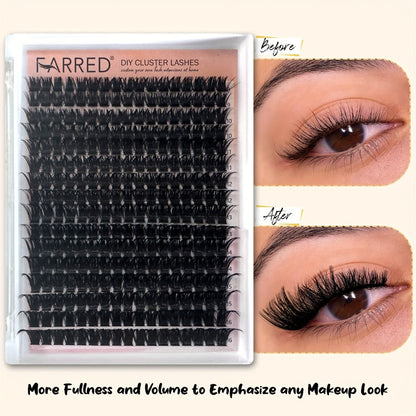 100D Volume Cluster Lashes DIY Individual Lash Extension Kit – Soft Reusable Single Clusters for Full Thick Dramatic Lash Look, Beginner & Pro Friendly Home Salon Use