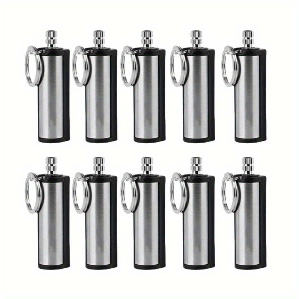 Metal Match Kerosene Lighter 10pcs, Emergency Survival Matches Multi-Functional Keychain Fire Starter for Outdoor Camping Hiking Survival Gear, Windproof Reusable Fire Starting Tools – No Lighter Fuel Included