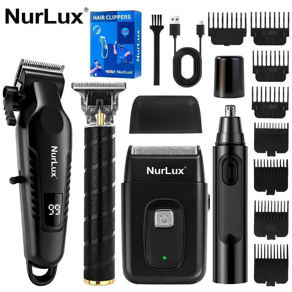 Men's Electric Grooming Kit 4-in-1 — Hair Clipper, Beard Trimmer, Electric Shaver & Nose Hair Trimmer Set, Gradient Design, 2-Piece & 4-Piece Options, Perfect Gift for Husband Dad Boyfriend